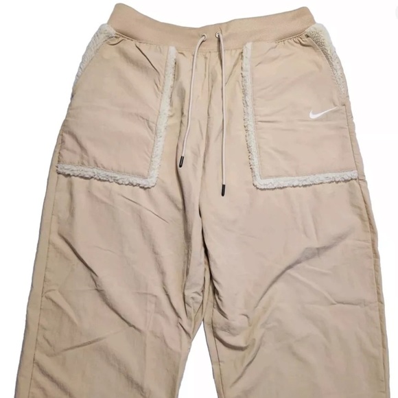 Nike Essential Woven High Rise Pants Womens Large Beige Baggy Joggers Size XXL - Picture 5 of 10